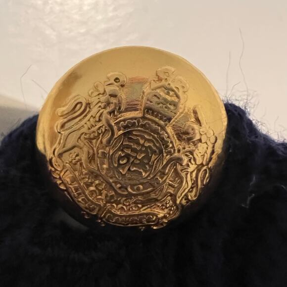 Ralph Lauren LRL Peplum Sweater Women’s Size Medium Navy Gold Buttons Nautical - Picture 4 of 11